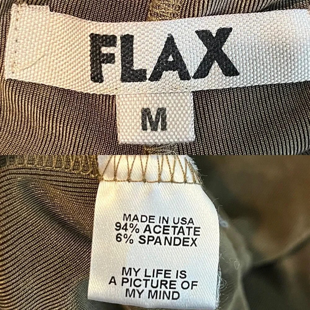 FLAX Women Size M Slinky Wide Leg Ankle Cropped Pull On Pants Casaul Minimalist